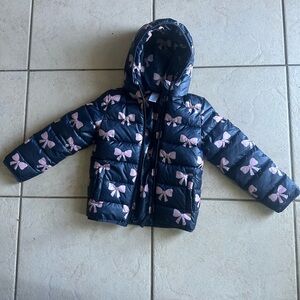 Gymboree Navy Jacket with Pink Bow Design